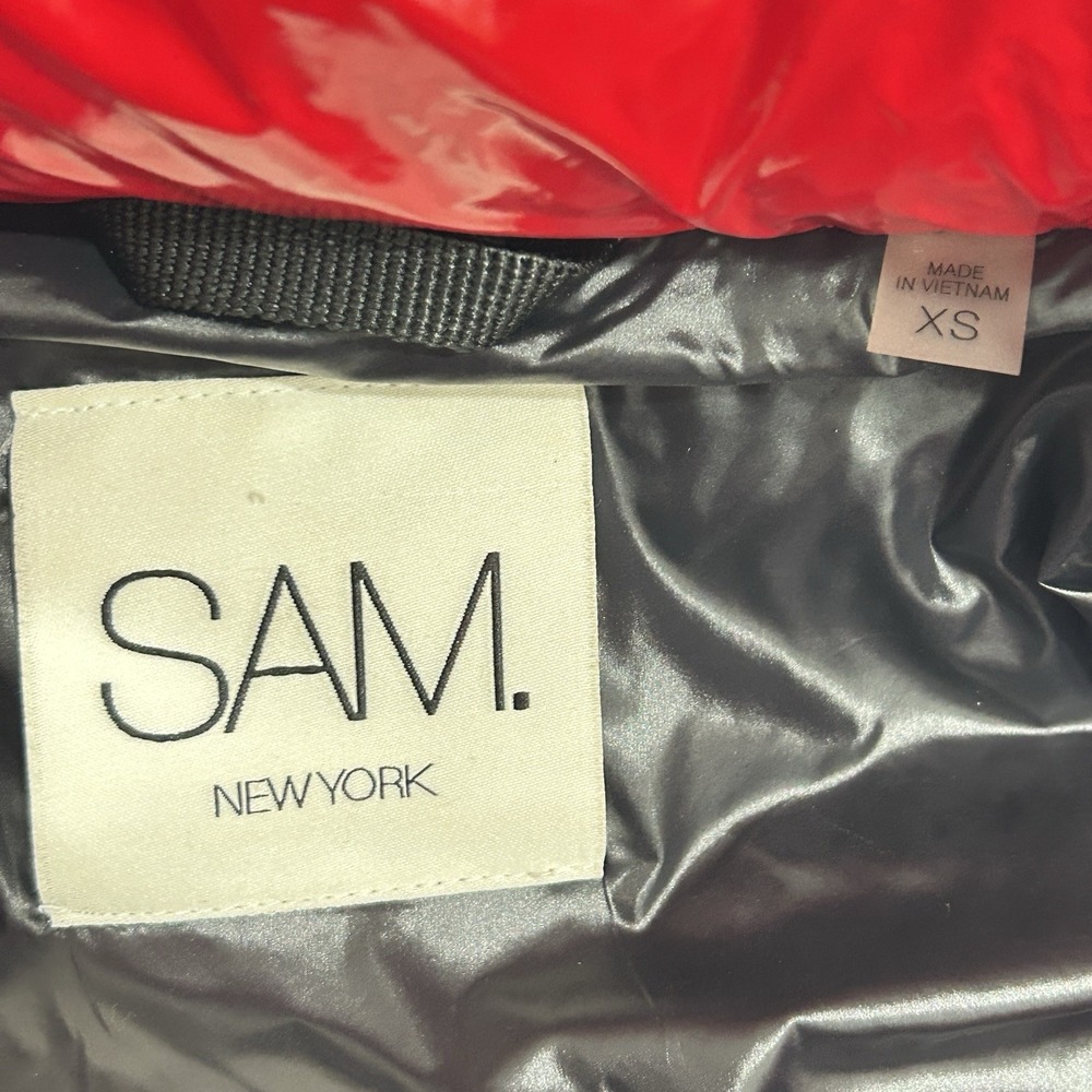 SAM. Freestyle Down Puffer Jacket XS Gorp Ski Quilted Outdoor Glossy Zip Cherry - Picture 8 of 12